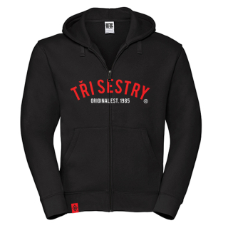 Mikina unisex Tři sestry - Original Est. 1985 černá - zipová
