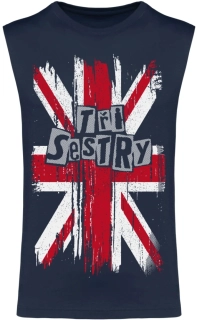 Tričko bez rukávů unisex Tři sestry - Union Jack